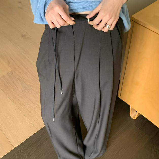 VENIR 春季新款 ｜ 金屬調釦收腰休閒長褲    3色