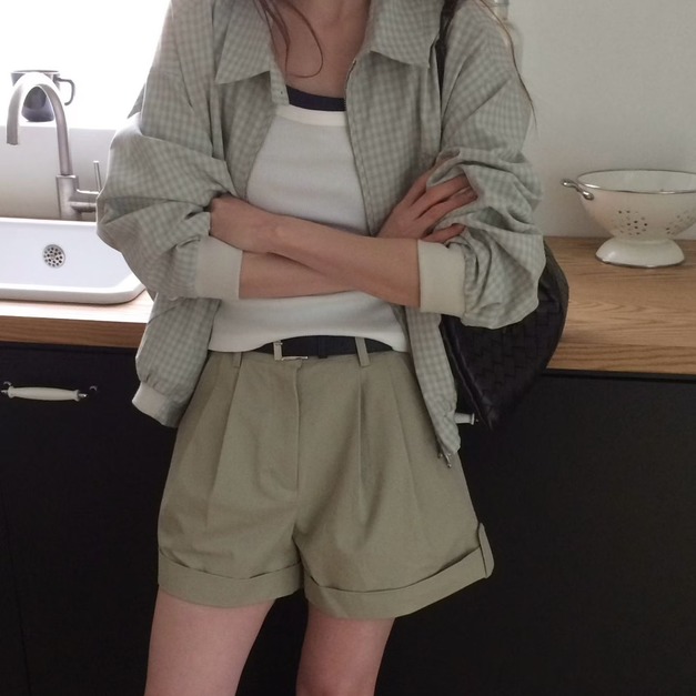 VENIR 春季新款 ｜ 日本高端面料 ‧ 下擺收腰格紋外套