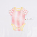 LIME & BLUE夏日繽紛！撞色滾邊格紋連身包屁衣 (8色)_12