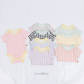 LIME & BLUE夏日繽紛！撞色滾邊格紋連身包屁衣 (8色)_13