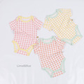 LIME & BLUE夏日繽紛！撞色滾邊格紋連身包屁衣 (8色)_14
