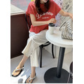 韓國🇰🇷chic 字母撞色印花棉T側開叉 2色_3