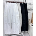 韓系抽繩機能工裝寬褲_6