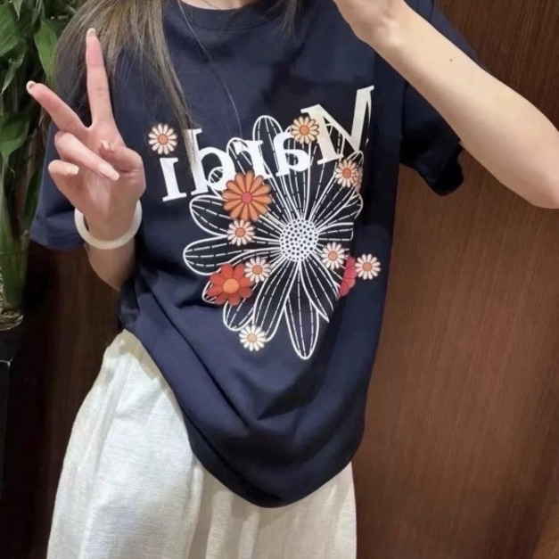 韓系小清新雛菊印花百搭日常T   5色