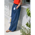 REVE ｜ 夏日輕盈：棉麻混紡繭型闊腿牛仔褲_6