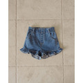 MOMO ANN ｜荷葉滾邊水洗丹寧短褲_4