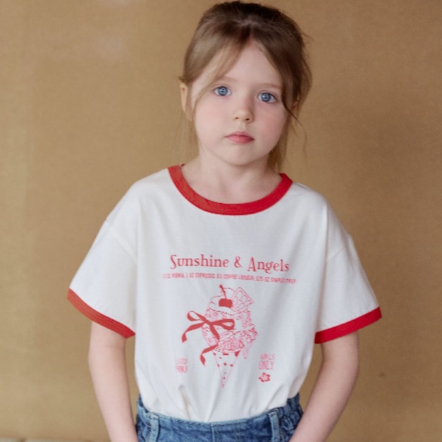 MOMO ANN  撞色滾邊冰淇淋 T-shirt  2色