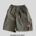 AWESOME BEBE ｜立體大口袋布標休閒短褲 3色_2