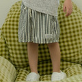 Stella&K(Woodie) ｜ 夏日清爽：美式細條紋寬版短褲 2色_1