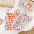 🌼 繽紛夏日．立體小花多色條紋系列 (背心/包屁衣) 3色