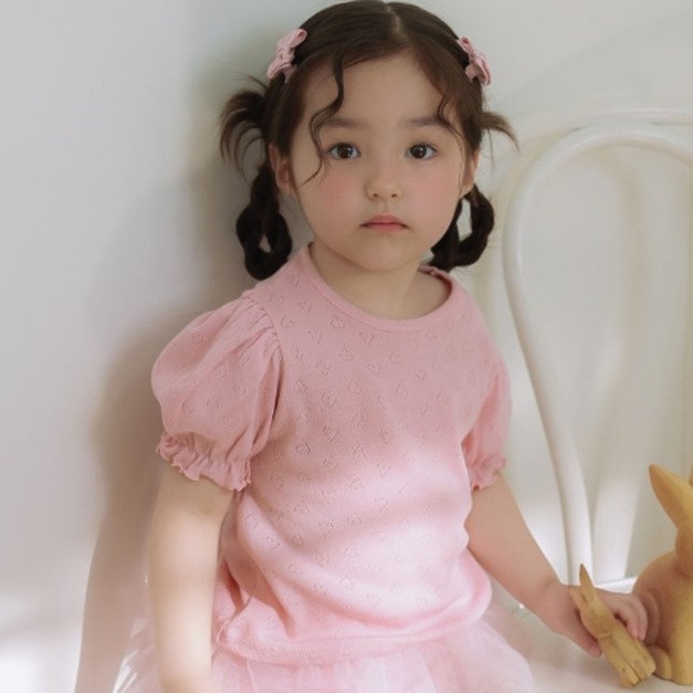  💖韓國 JAZZ氣質小千金必備！愛心泡泡袖上衣    3色