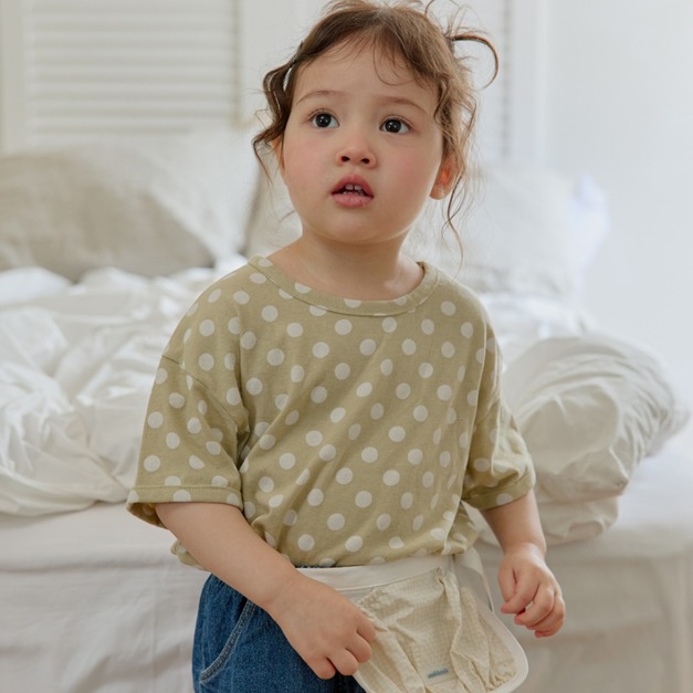 ONU 復古手繪感大圓點短袖上衣    2色