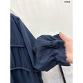 韓國氣質小格紋荷葉袖上衣_3