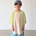 【GODIS】撞色拼接長版T恤 2色