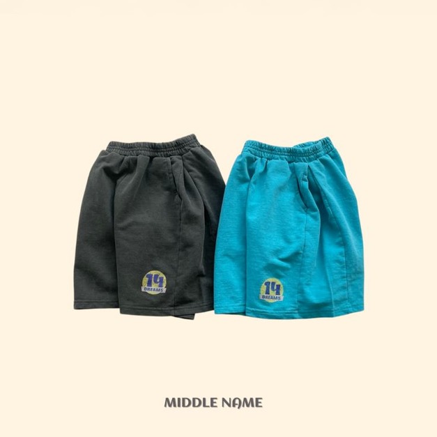 【Middle Name】14號數字刺繡棉質短褲    2色
