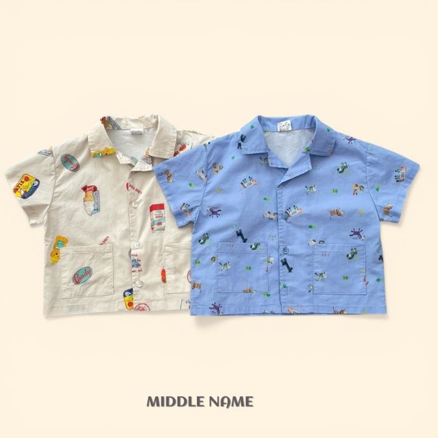 【Middle Name】夏日滿版印花短袖襯衫  2色