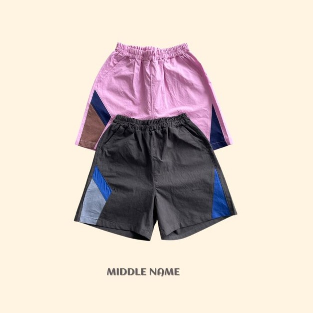 【Middle Name】撞色拼接運動短褲    2色