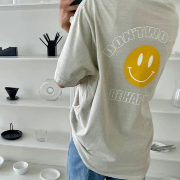 韓系笑臉TEE ｜ 情侶包色款  2色