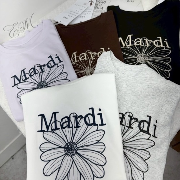 熱銷款｜Mardi花朵刺繡TEE   5色