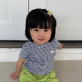 A MORE BABY ｜ 細條紋羅紋嬰兒短袖T恤 2色_1