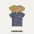 A MORE BABY ｜ 細條紋羅紋嬰兒短袖T恤 2色_7