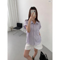 簡約翻領反摺袖百搭涼感襯衫 5色_2