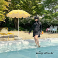 BUNNY POWDER｜長袖防曬百褶裙泳裝套組 2色_2