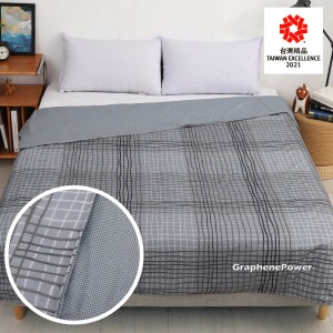 【GraphenePower】石墨烯恆溫循環兩用被-雙人/182x210cm (藍灰格紋)