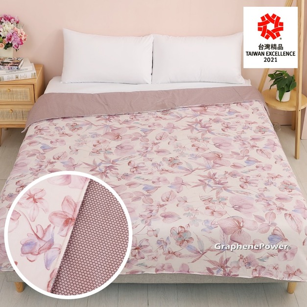 【GraphenePower】石墨烯恆溫循環兩用被-雙人/182x210cm (粉色花草)