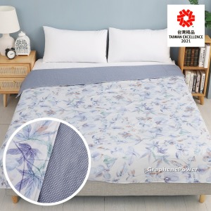 【GraphenePower】石墨烯恆溫循環兩用被-雙人/182x210cm (藍色花草)
