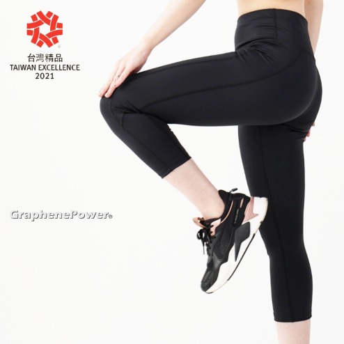 【GraphenePower】石墨烯循環塑型七分褲-基本款(黑色)