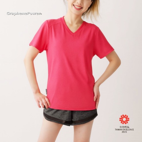 【GraphenePower】石墨烯溫控循環短袖(女款)-櫻桃紅