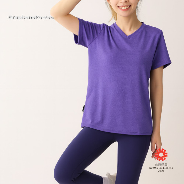 【團購優選】GP石墨烯溫控循環女短袖T-薰衣紫(加大尺碼至4XL)