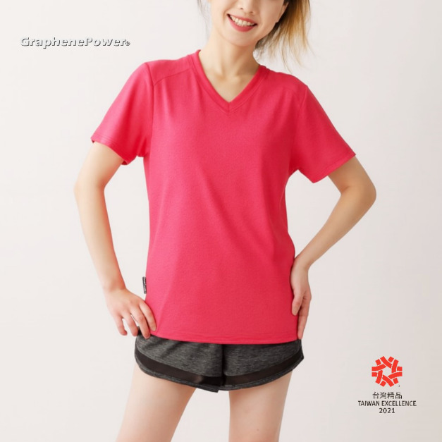 【團購優選】GP石墨烯溫控循環女短袖T-櫻桃紅(加大尺碼至4XL)