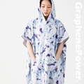 【GraphenePower】石墨烯多功能連帽斗篷/毛巾衣(大人款)-暈染藍