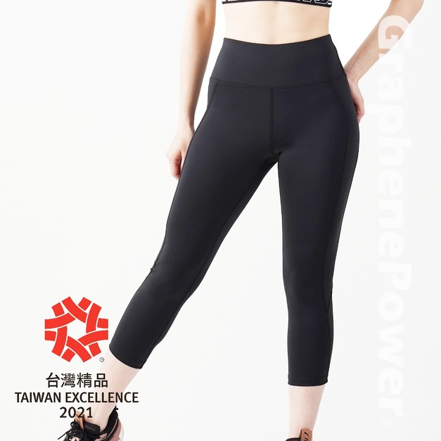 【GraphenePower】石墨烯遠紅外線循環七分褲(基本款 黑色)｜告別腿部疲勞，顯瘦修身，全方位日常保養循環褲