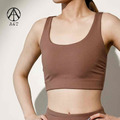 【A&T】石墨烯側邊抓皺運動背心Bra (榛果色) - MIT台灣製造