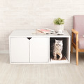 砂不落貓廁所/貓砂櫃 | 清新白
