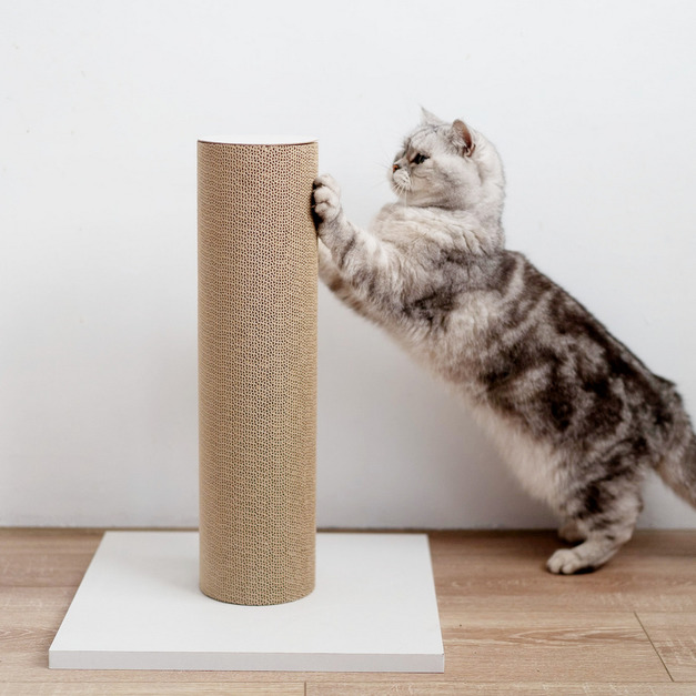 瓦楞貓抓柱 | 清新白 (贈送純天然木天蓼)