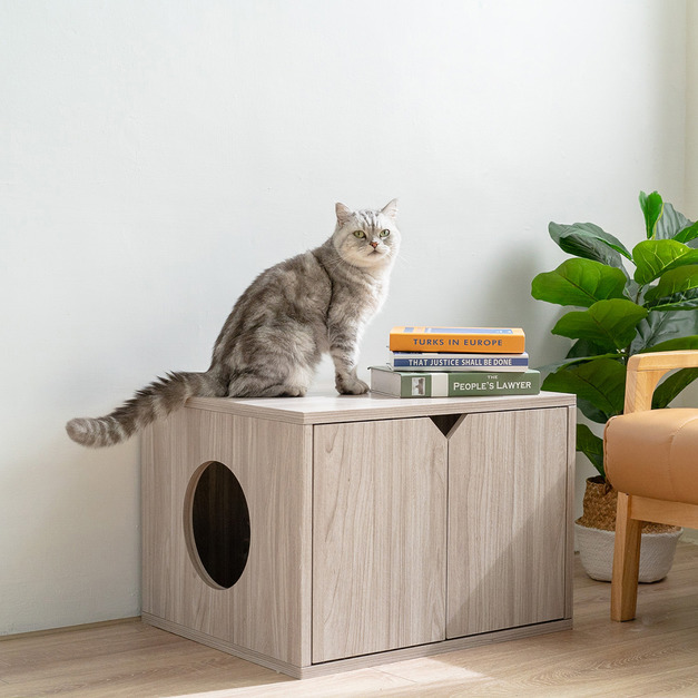 小宅貓廁所/貓砂櫃 | 燕麥色