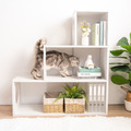 階梯跳台櫃/貓跳台/貓書櫃 (3層) | 清新白
