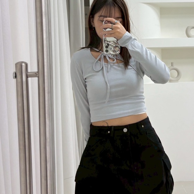 工裝牛仔花苞裙