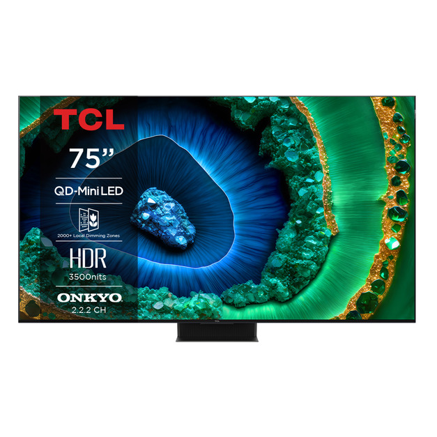 TCL【C855系列｜75吋】頂級 QD-Mini LED Google TV 量子智能連網液晶顯示器 75C855
