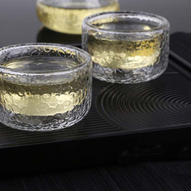 鎚目紋雙層玻璃杯-(80ml)-2入