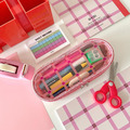 韓國格紋透明鉛筆盒_1