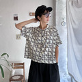 柔涼小圓領印花短袖襯衫_16