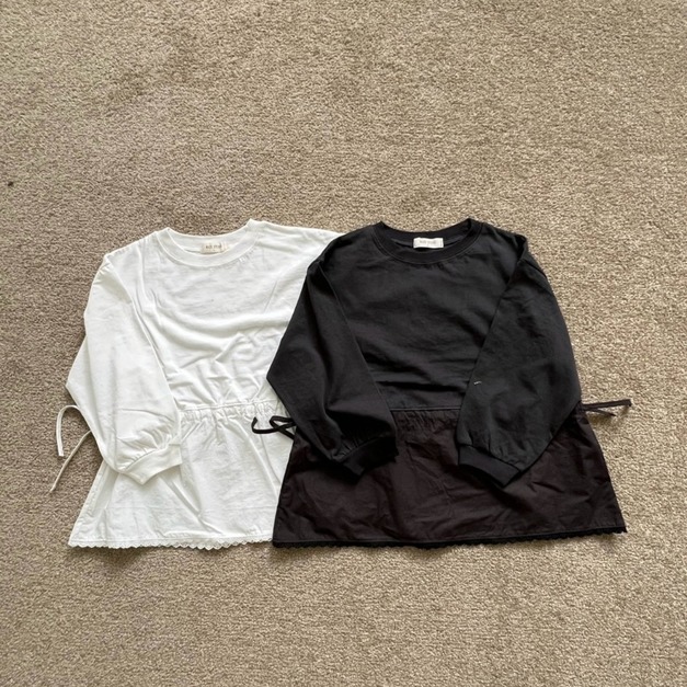 秋 繫腰蕾絲長Tee