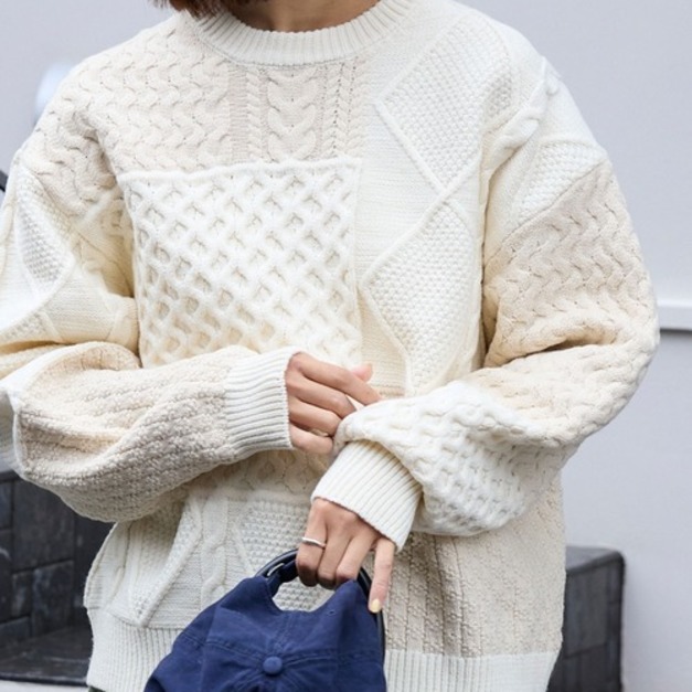 可水洗拼接針織上衣(6色)