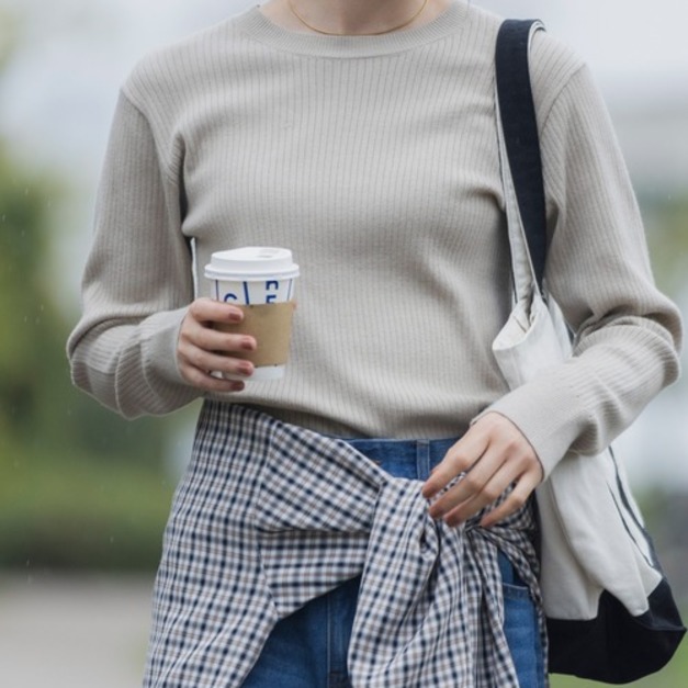 圓領羅紋針織上衣(7色)