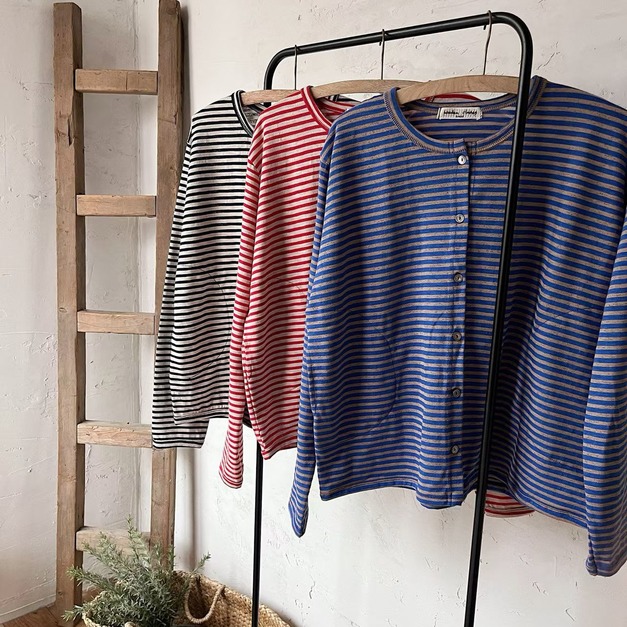 排釦條紋小外套